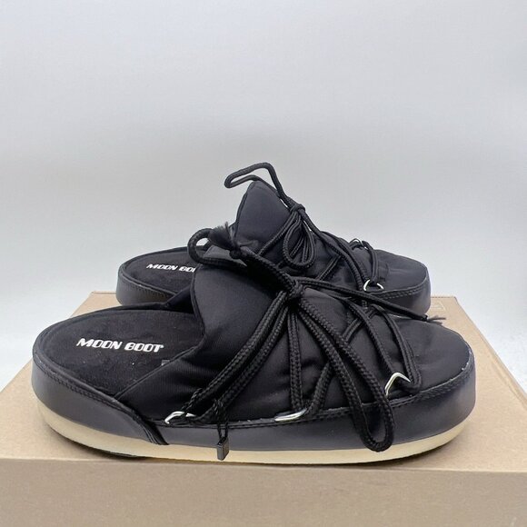 MOON BOOT Full Moon Icon Nylon Mule Black EU 41/ 42 Womens US 9.5/ 10 - Picture 6 of 12